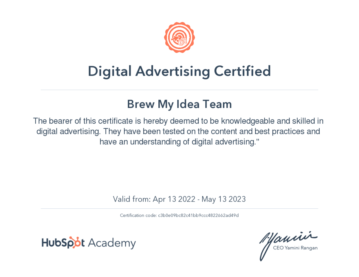 certificate